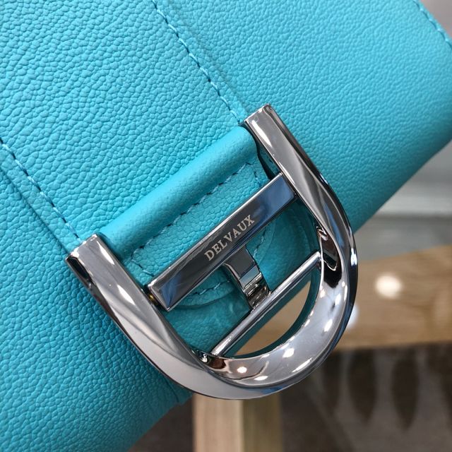 Delvaux original grained calfskin brillant mini bag AA0406 lake blue