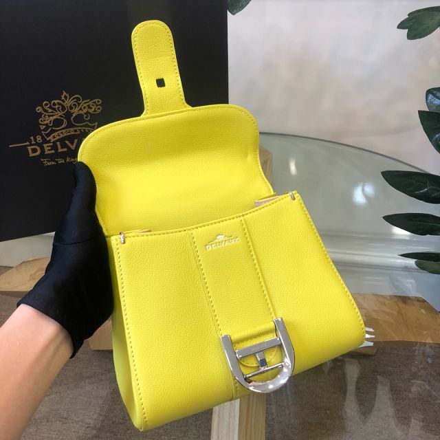 Delvaux original grained calfskin brillant mini bag AA0406 lemon yellow