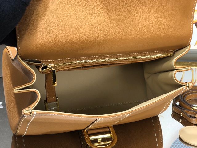 Delvaux original grained calfskin brillant bag MM AA0555 caramel