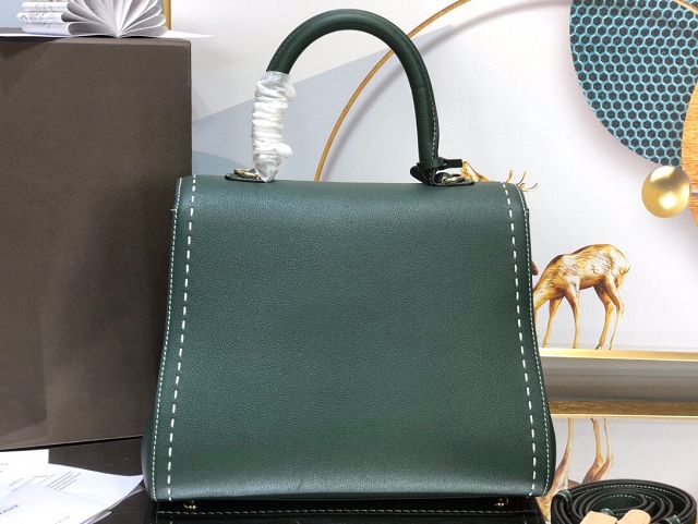 Delvaux original grained calfskin brillant bag MM AA0555 emerald green