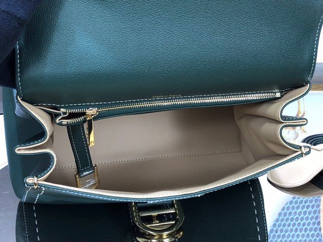 Delvaux original grained calfskin brillant bag MM AA0555 emerald green