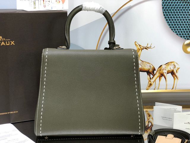 Delvaux original grained calfskin brillant bag MM AA0555 khaki green