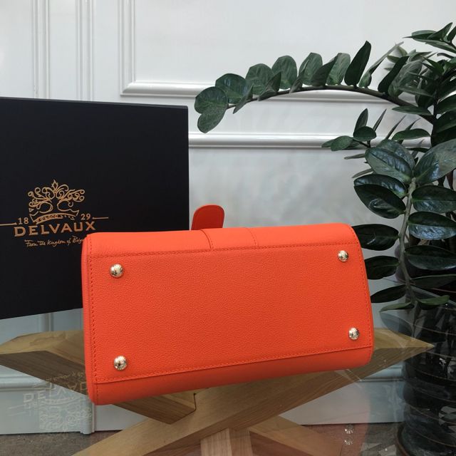 Delvaux original grained calfskin brillant bag MM AA0555 orange