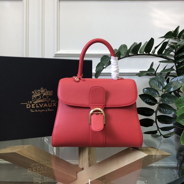 Delvaux original grained calfskin brillant bag MM AA0555 red