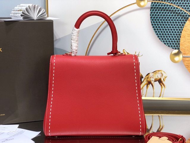 Delvaux original grained calfskin brillant bag MM AA0555 red