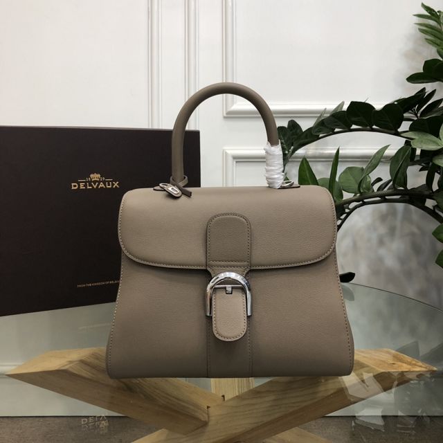 Delvaux original grained calfskin brillant bag MM AA0555 taupe