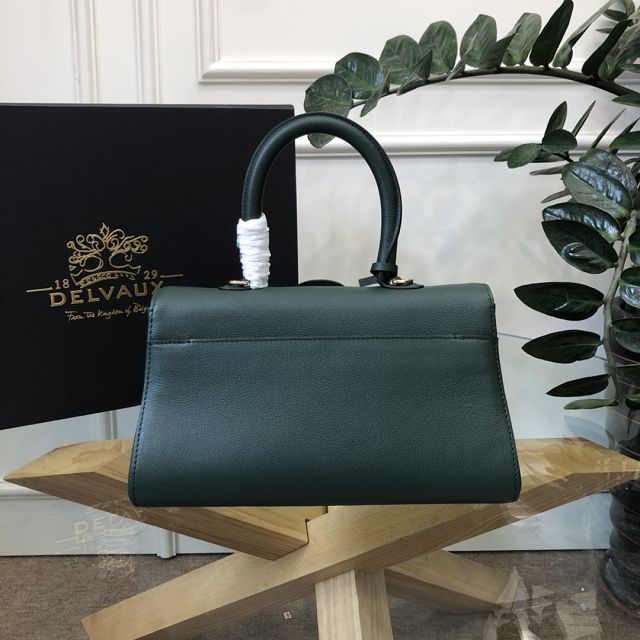 Delvaux original grained calfskin brillant small bag AA0417 blackish green