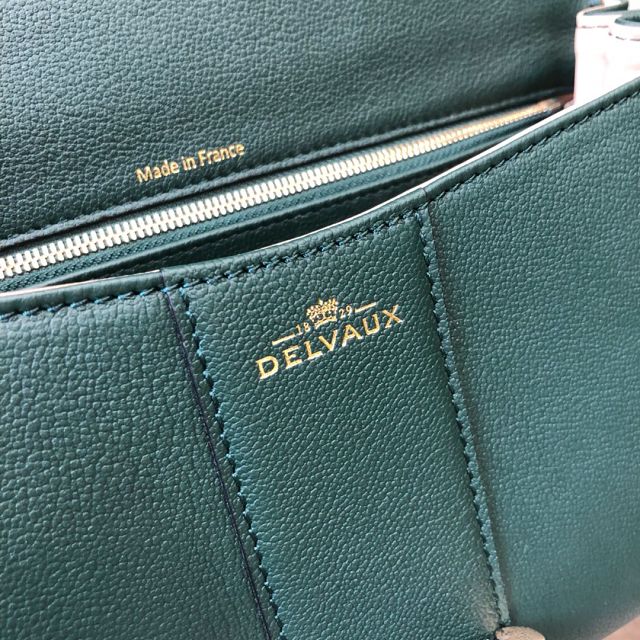 Delvaux original grained calfskin brillant small bag AA0417 blackish green