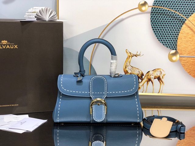 Delvaux original grained calfskin brillant small bag AA0417 denim blue