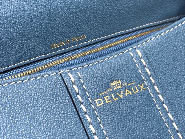 Delvaux original grained calfskin brillant small bag AA0417 denim blue