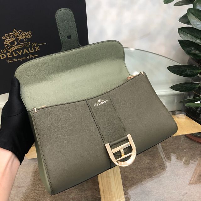 Delvaux original grained calfskin brillant small bag AA0417 green&khaki