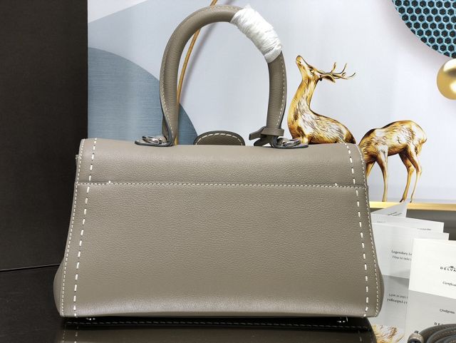 Delvaux original grained calfskin brillant small bag AA0417 gris tourterelle