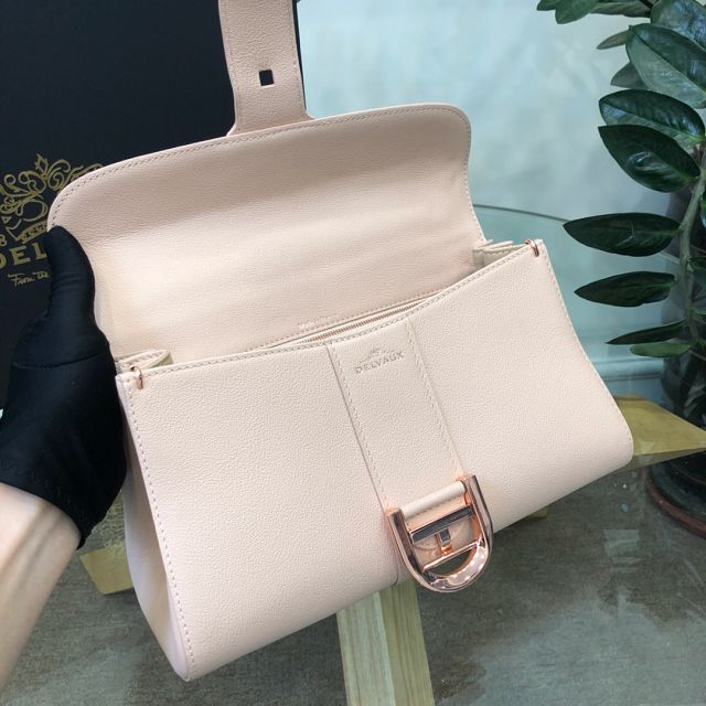 Delvaux original grained calfskin brillant small bag AA0417 nude