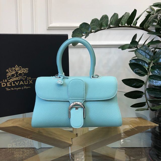 Delvaux original grained calfskin brillant small bag AA0417 sky blue