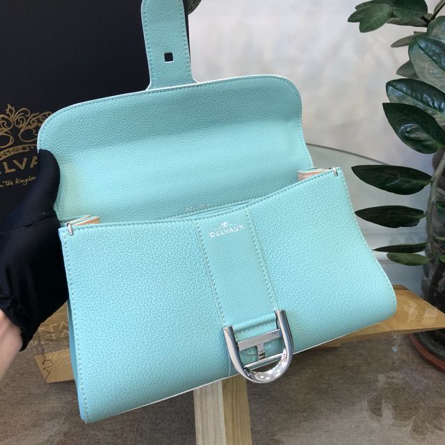 Delvaux original grained calfskin brillant small bag AA0417 sky blue