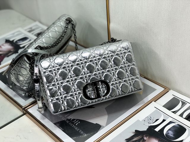 Dior original calfskin large caro bag M9243 silver