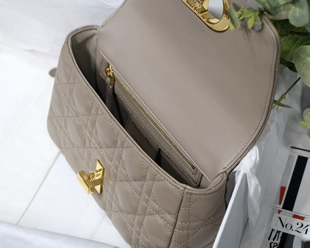 Dior original calfskin small caro bag M9241 grey