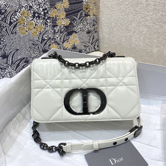 Dior original macrocannage calfskin small caro bag M9241 white