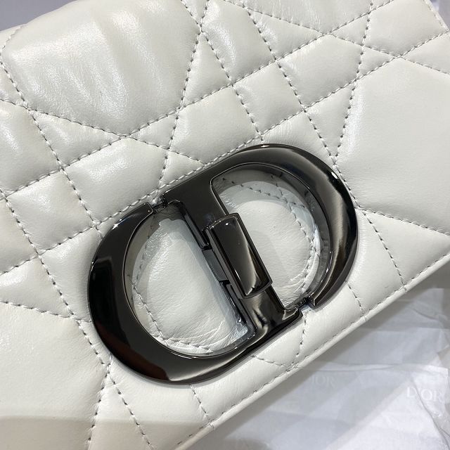 Dior original macrocannage calfskin small caro bag M9241 white