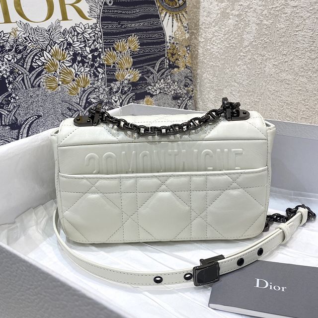 Dior original macrocannage calfskin small caro bag M9241 white