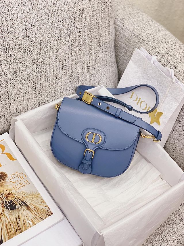 Dior original box calfskin small bobby bag M9317 blue