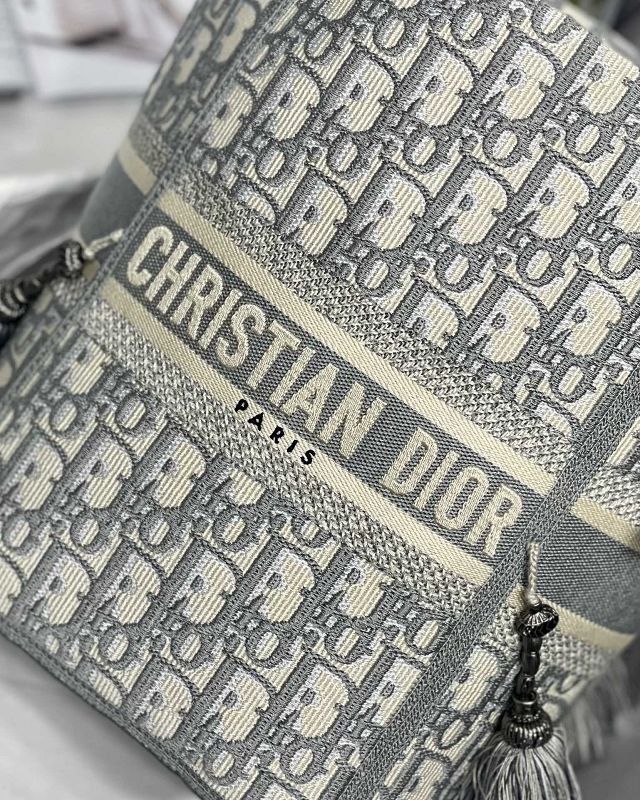 Dior original canvas bucket bag M6006 grey