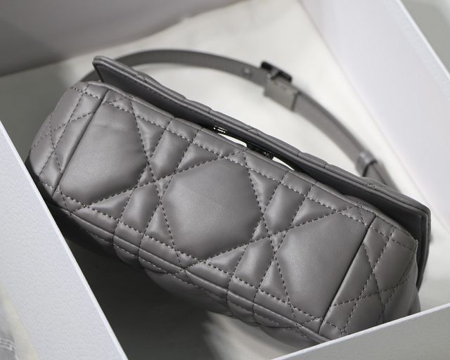 Dior original macrocannage calfskin small caro bag M9241 grey