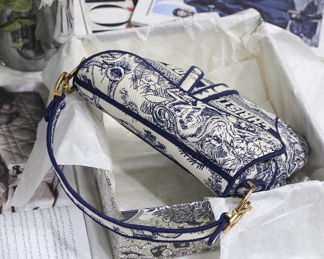 Dior original canvas saddle bag M0446 blue