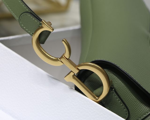 Dior original grained calfskin saddle bag M0446 green