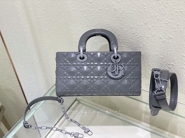 Dior original calfskin lady D-Joy bag M0540 gray