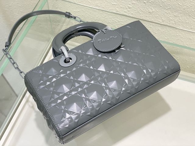 Dior original calfskin lady D-Joy bag M0540 gray