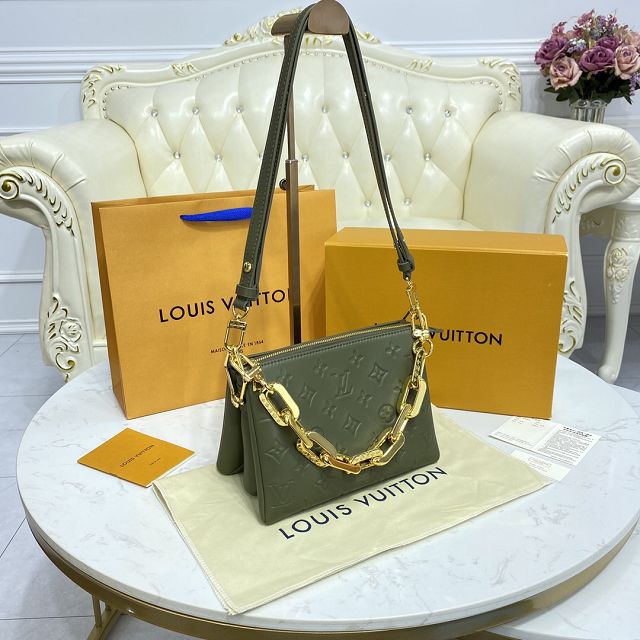 Louis vuitton original lambskin coussin BB bag M20574 khaki green