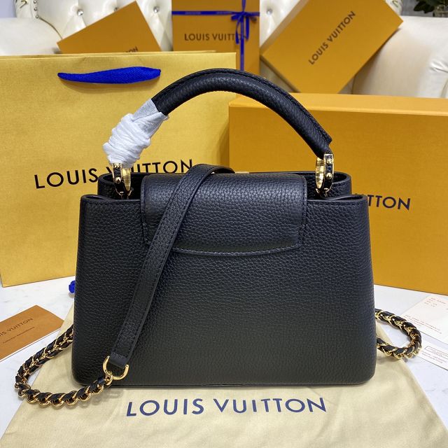 Louis vuitton original calfskin capucines BB handbag M59512 black