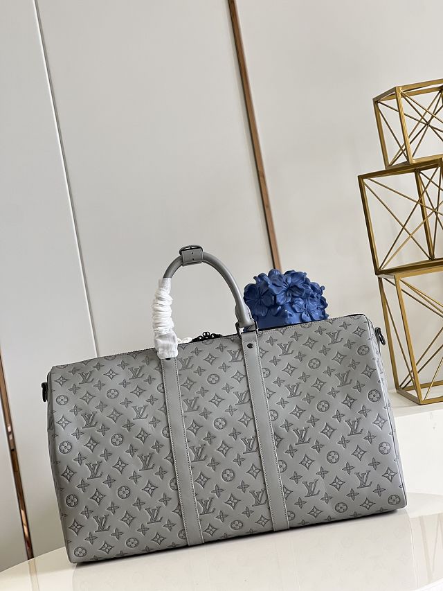 Louis vuitton original calfskin keepall 50 M46117 grey