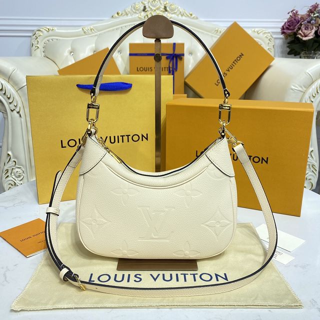 Louis vuitton original calfskin bagatelle BB hobo bag M46099 beige