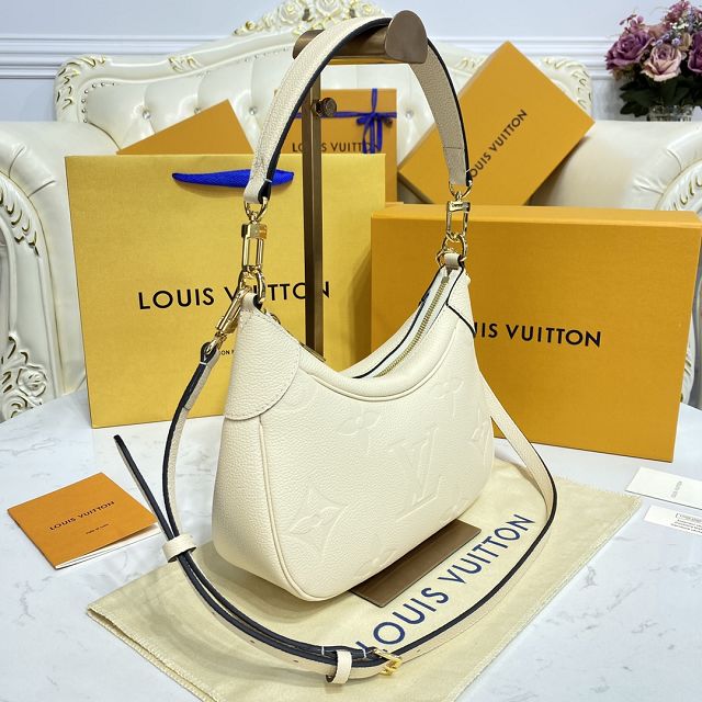 Louis vuitton original calfskin bagatelle BB hobo bag M46099 beige