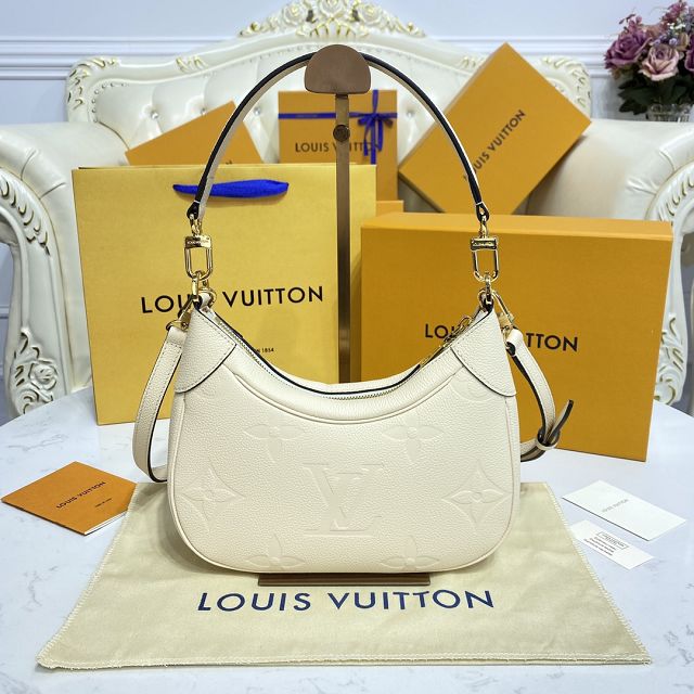 Louis vuitton original calfskin bagatelle BB hobo bag M46099 beige