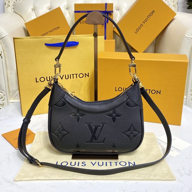 Louis vuitton original calfskin bagatelle BB hobo bag M46002 black