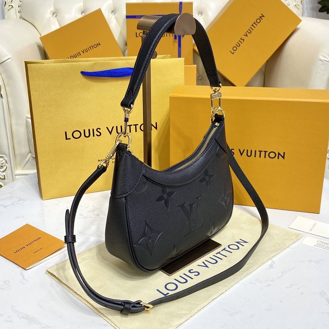 Louis vuitton original calfskin bagatelle BB hobo bag M46002 black