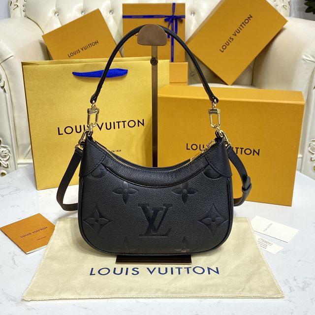 Louis vuitton original calfskin bagatelle BB hobo bag M46002 black