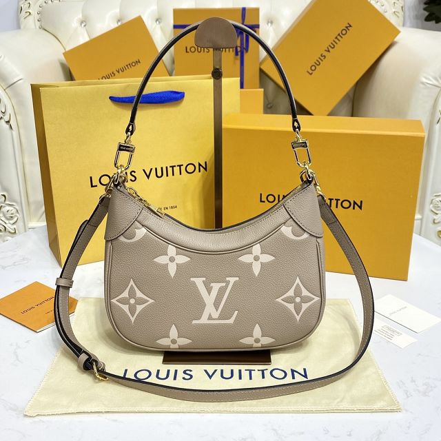 Louis vuitton original calfskin bagatelle BB hobo bag M46112 grey