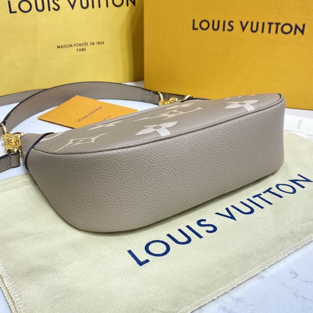 Louis vuitton original calfskin bagatelle BB hobo bag M46112 grey