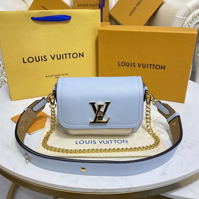 Louis vuitton original calfskin lockme tender bag M59984 blue