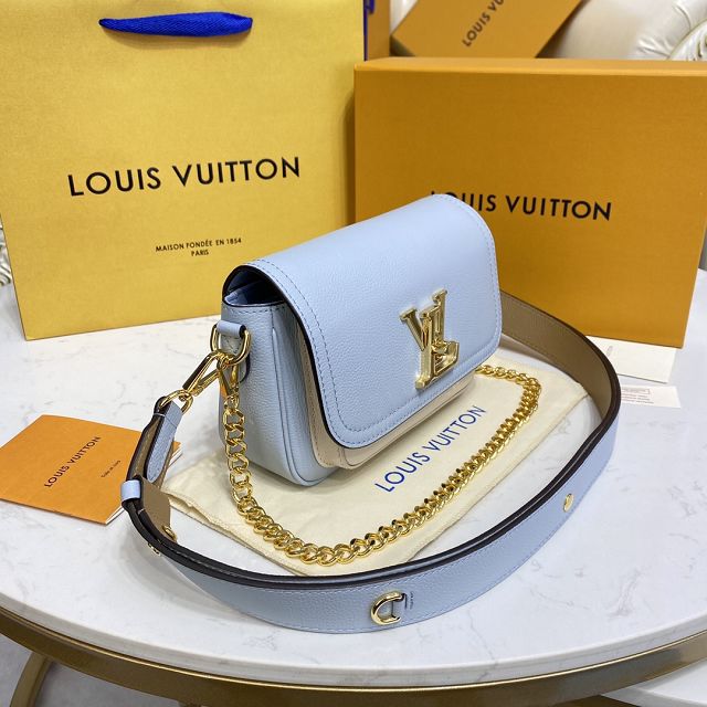 Louis vuitton original calfskin lockme tender bag M59984 blue