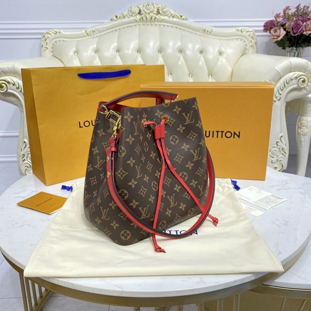 Louis vuitton original monogram canvas neonoe mm bag M43895 red