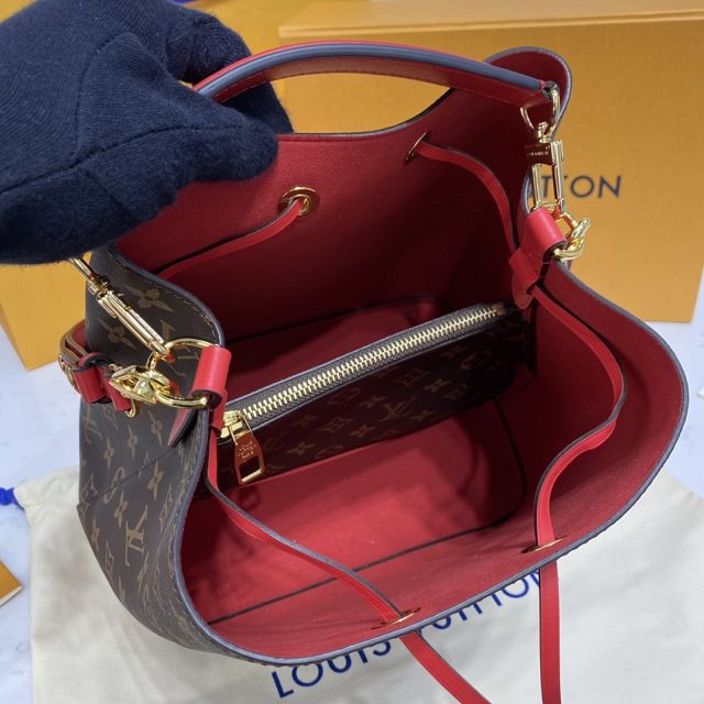 Louis vuitton original monogram canvas neonoe mm bag M43895 red