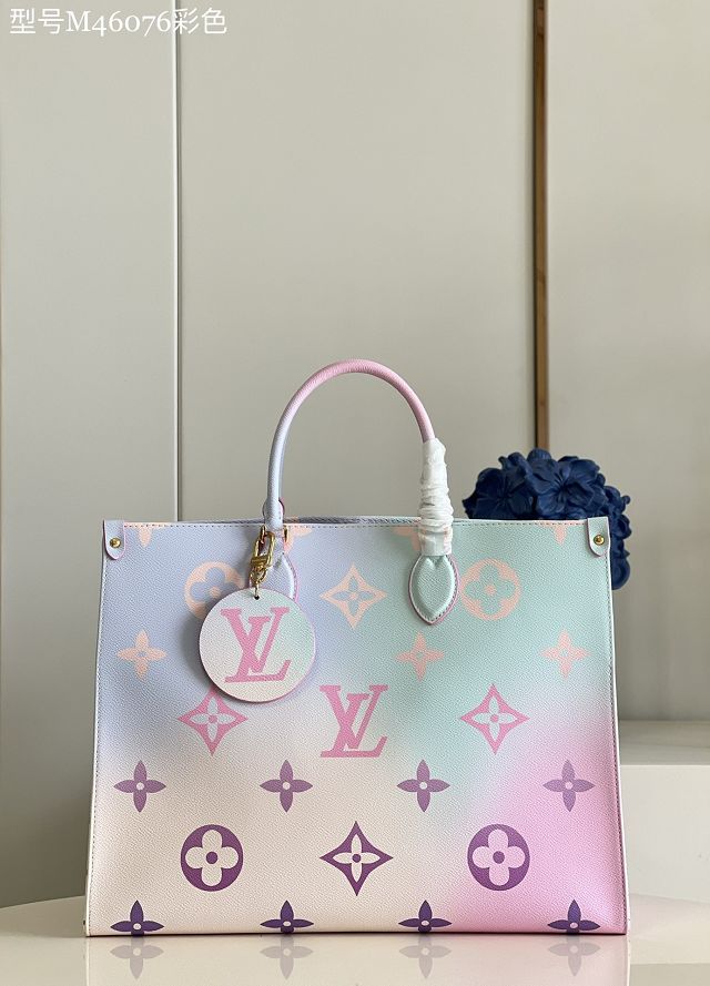 Louis vuitton original monogram onthego gm M46076 sunrise pastel