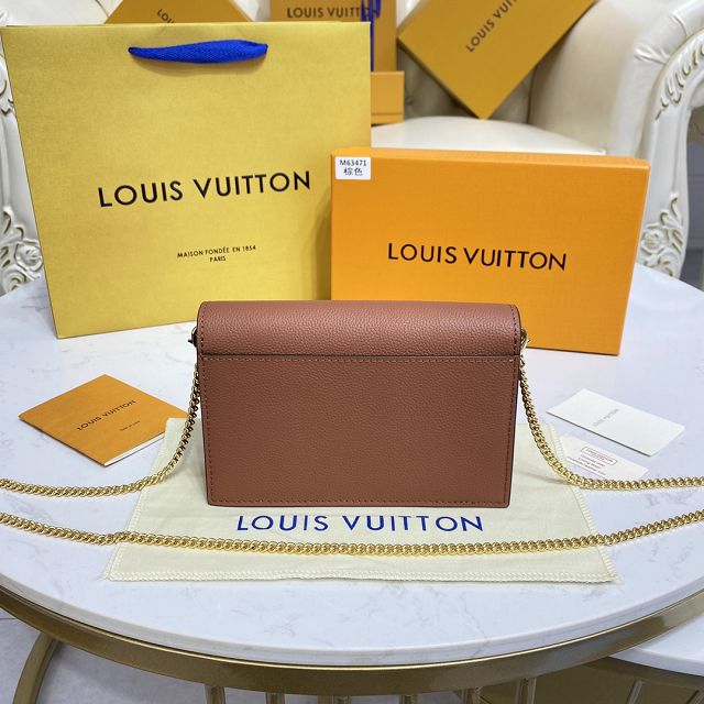 Louis vuitton original calfskin mylockme chain pochette M63471 brown