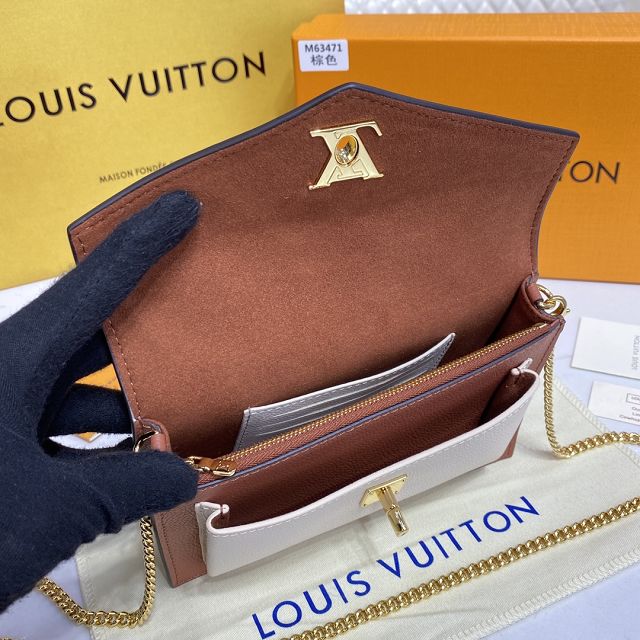 Louis vuitton original calfskin mylockme chain pochette M63471 brown