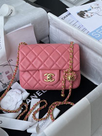 2022 CC original lambskin small flap bag AS1786 pink